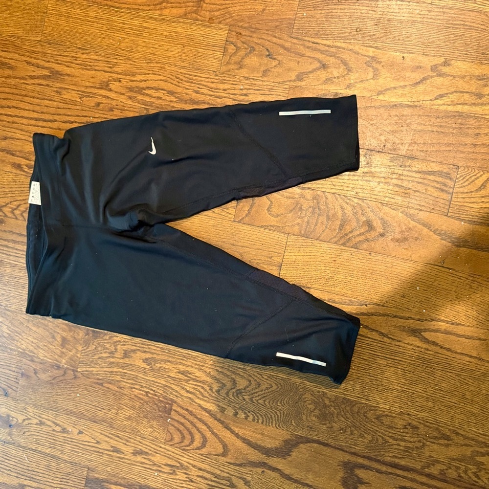 Nike Black Performance Leggings with Reflective Details